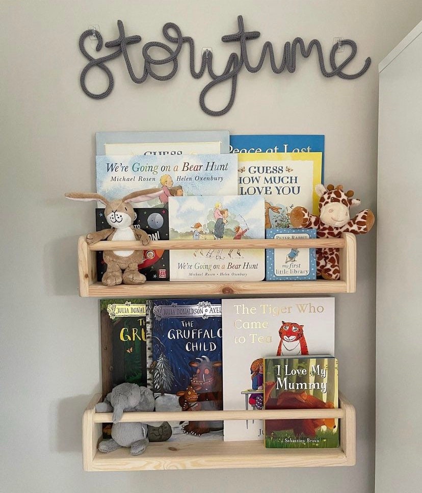 Handmade Nursery Bookshelves: Set Of Two Sustainable Wood Shelves