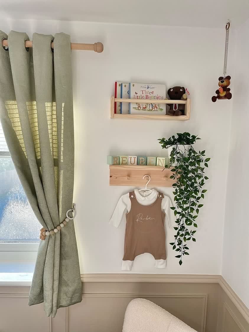 Handmade Nursery Shelf Set: Book Display & Peg Rail