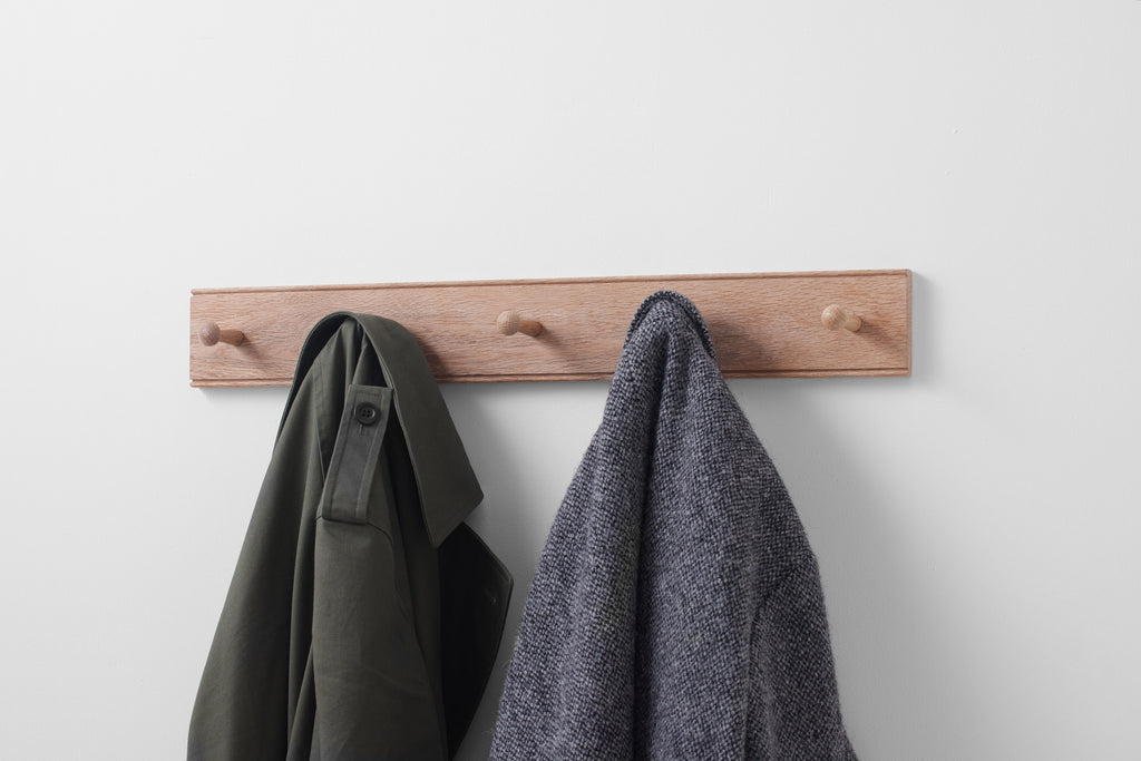 Oak Peg Rail, Wooden Coat Rack, Storage Rack.