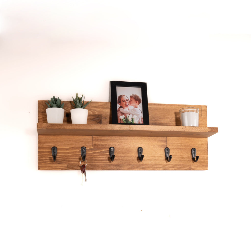 Coat Rack With Shelf | Key Holder | Entryway Organizer | Towel Rack | Wall Mounted Coat Rack With Storage