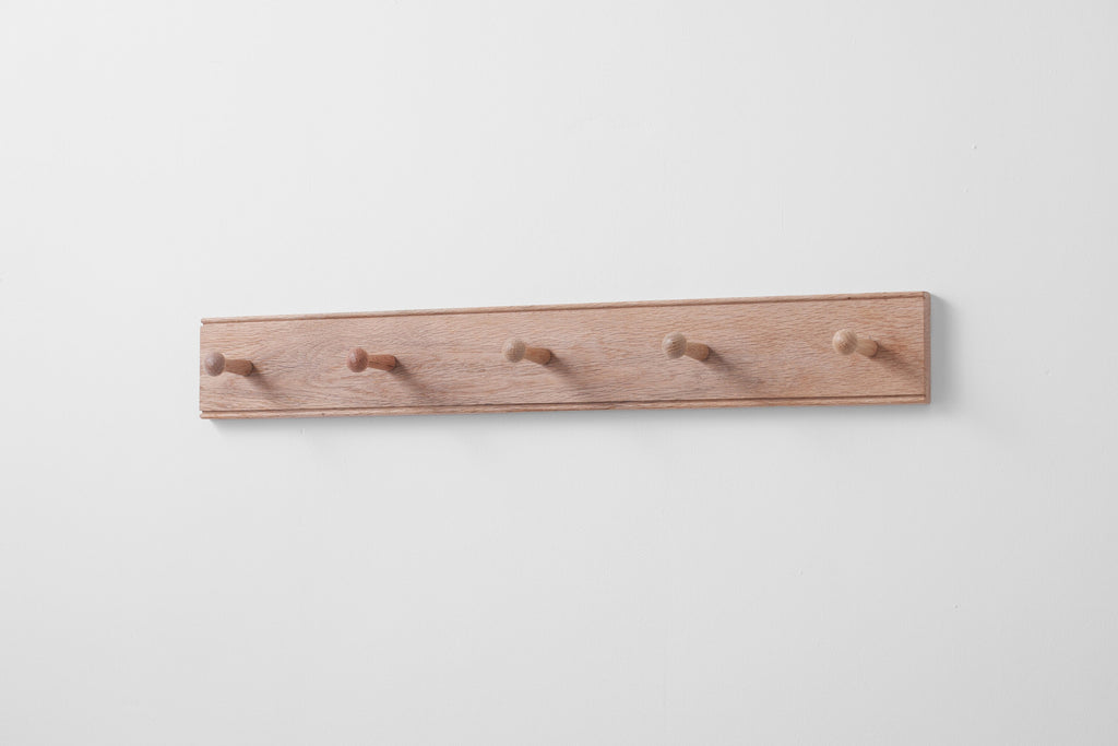 Oak Peg Rail, Wooden Coat Rack, Storage Rack.