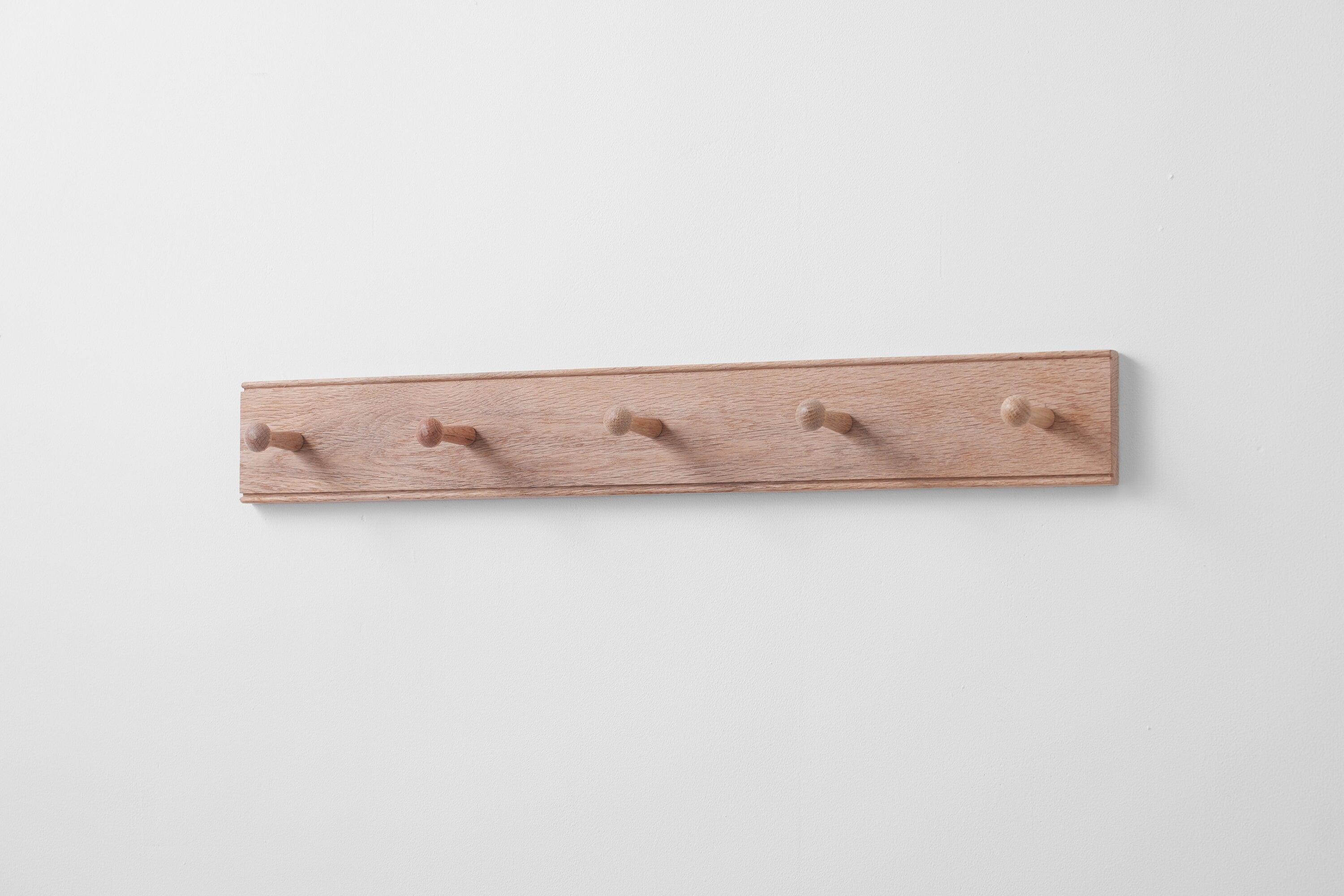 Oak Peg Rail, Wooden Coat Rack, Storage Rack.