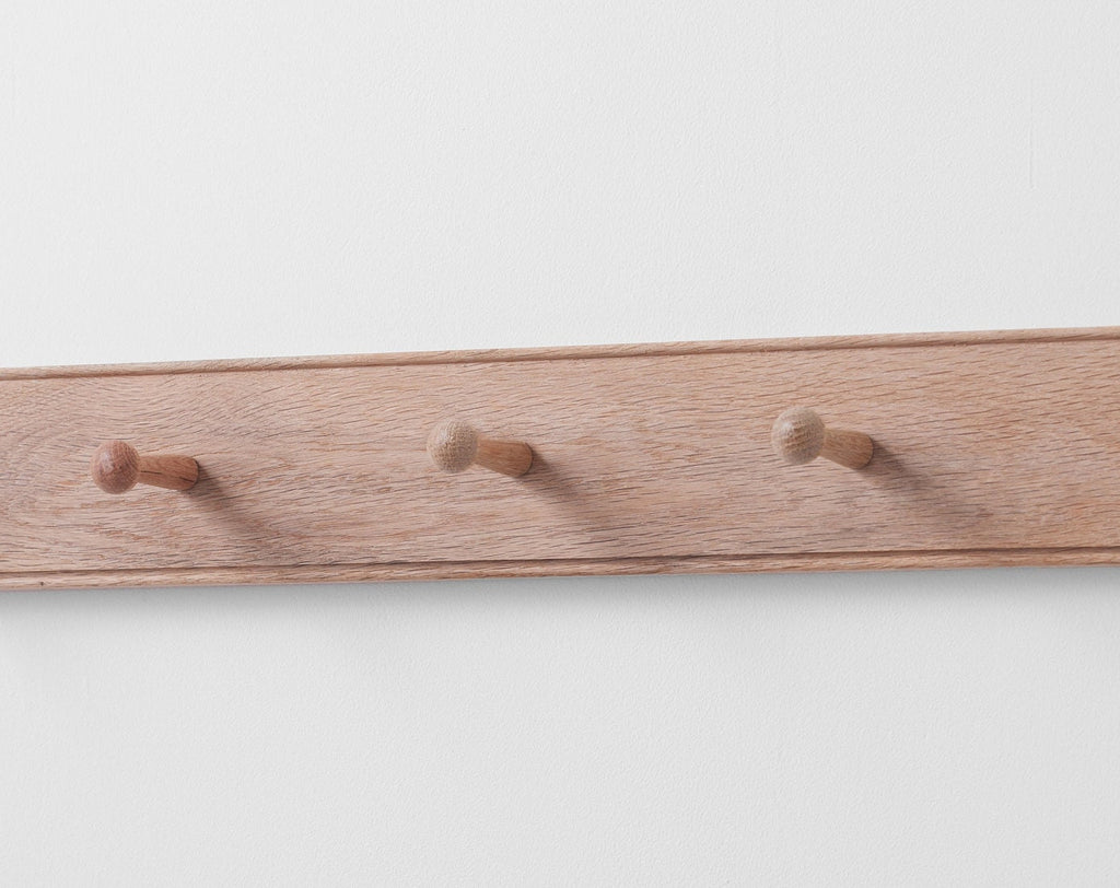 Oak Peg Rail, Wooden Coat Rack, Storage Rack.