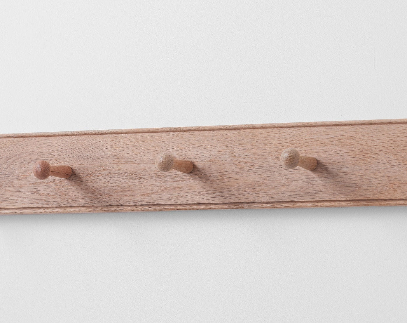 Oak Peg Rail, Wooden Coat Rack, Storage Rack.