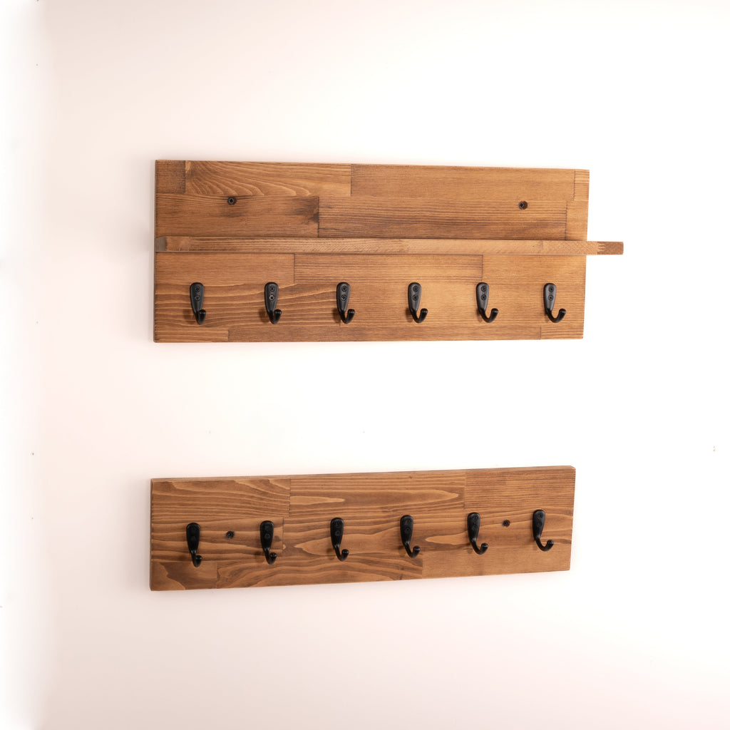 Coat Rack With Shelf | Key Holder | Entryway Organizer | Towel Rack | Wall Mounted Coat Rack With Storage