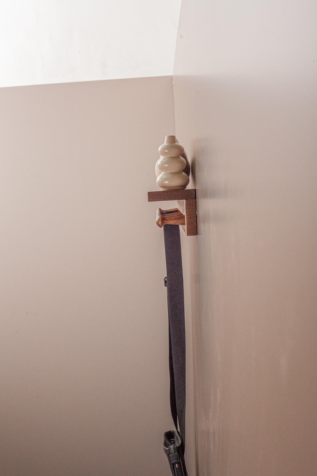 Oak Wooden Peg Shelf, Floating Wall Organizer With Hooks