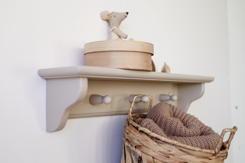 Minimalist Wall Shelf For Baby Room, Neutral Nursery Decor.
