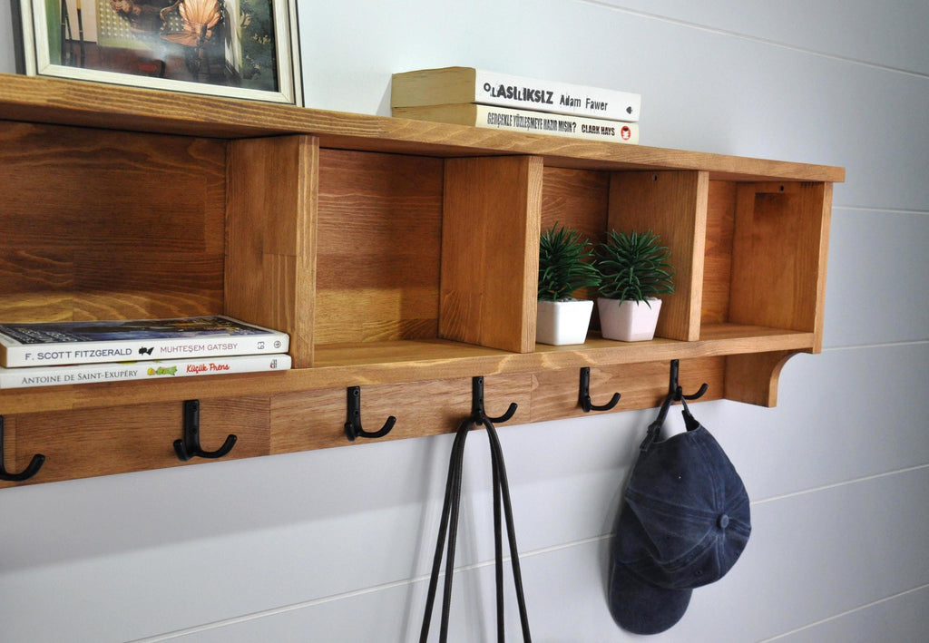 Entryway Coat Rack With Cubbies, Coat Rack With Shelf, Coat Rack With Storage,  Rustic Coat Rack, Entryway Organizer