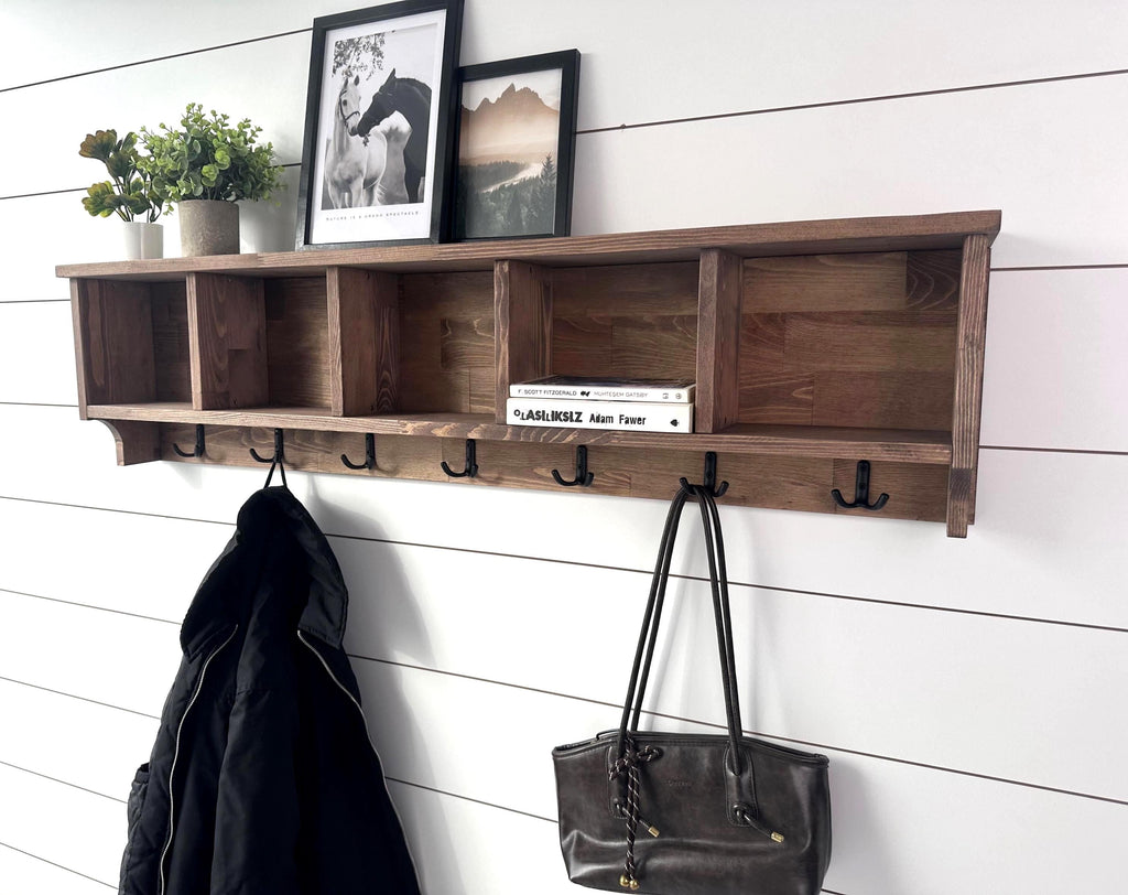 Entryway Coat Rack With Cubbies, Coat Rack With Shelf, Coat Rack With Storage,  Rustic Coat Rack, Entryway Organizer