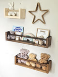 Handmade Rustic Wood Nursery Shelf With Clothes Rail - Floating Bookshelf